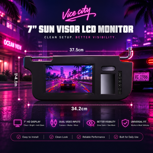 7-Inch Car Sun Visor LCD Monitor with Dual Video Input